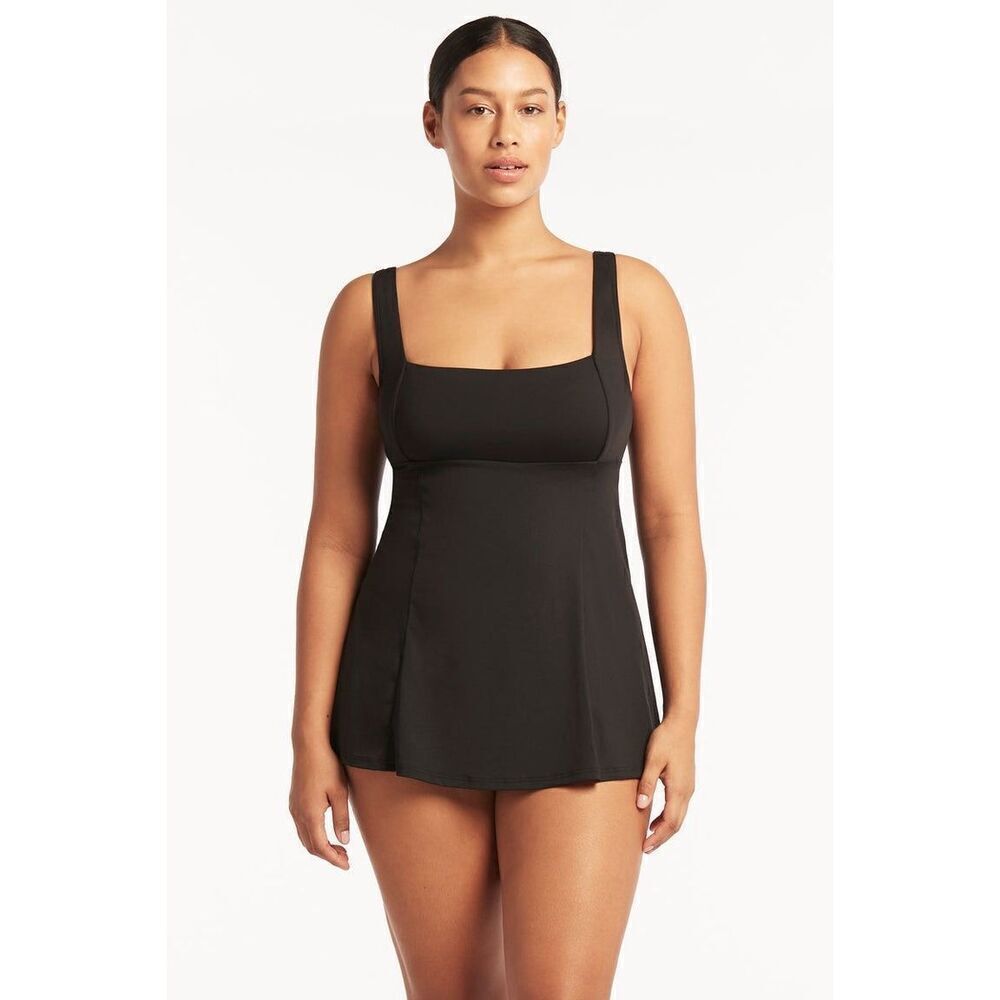 Sea Level Eco Essentials Square Neck Tummy Control Swim Dress NEW - Picture 2 of 9